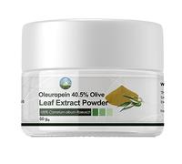 NPOW Oleuropein 40.5% Olive Leaf Extract, Antioxidant, Organic Olive Leaf Extract with Measuring Spoon, Ideal for Smoothie Powder, Tea Drink Powder, Organic Antioxidant Supplements - 50g