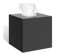 NPPLUS Acrylic Tissue Box Cover, Black Square Tissue Box Holder, Dustproof Cube Napkin Dispenser for Office Desk Holder, Home and Restaurant