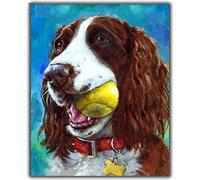 NPRZM 5D Diamond Painting Kits for Adults and Kids English Springer Spaniel Animal Dog Full Drill Round Diamond Art 30x40CM