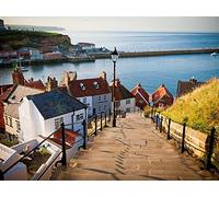 NPRZM British Seaside Town of Whitby DIY 5D Diamond Painting by Number Unique Kits Home Wall Decor Crystal Rhinestone Wall Decor 50x60CM