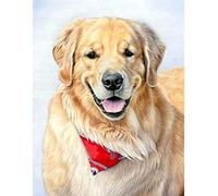 NPRZM DIY 5D Full Diamond Painting Kits Yellow Labrador Dog Round Full Drill Embroidery Arts Crafts 30x40CM