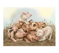 NPRZM DIY Diamond Painting Kits Full Round Drill Mosaic Animal Pig Pattern Diamond Embroidery New Year Decoration 50x60CM
