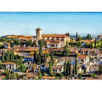 NPRZM Urban Architecture in Granada Spanien DIY 5D Diamond Painting by Number einzigartige Kits Home Wall Decor Crystal Strass Wall Decor 40x40CM