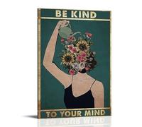 NPSFXC Be Kind To Your MindWall Art Modern Minimalist Decorative Painting Waterproof Poster Easy to Maintain Living Room Bedroom Background Wall to Enhance Style16x24inch(40x60cm) Frame-style-6
