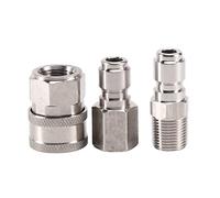 NPT 3/8 Inch Male and Female Quick Connector Kit Pressure Washer Set and 1 Pieces NPT 3/8 Inch Pressure Washers Quick Connector Plug Male Nipple