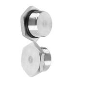 NPT/BSPP/M Male Plug,Waterproof Dustproof 304 Stainless Steel Thread Hex Head Socket Solid Pipe Fitting with Sealing Rubber Ring 2pcs M30*1.5