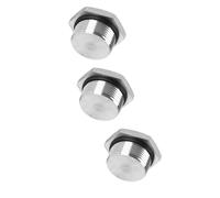 NPT/BSPP/M Male Plug,Waterproof Dustproof 304 Stainless Steel Thread Hex Head Socket Solid Pipe Fitting with Sealing Rubber Ring Outer Hex Head Socket Design 3pcs M30*1.5