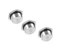 NPT/BSPP/M Male Plug,Waterproof Dustproof 304 Stainless Steel Thread Hex Head Socket Solid Pipe Fitting with Sealing Rubber Ring Anti-Rust,Apply to Water, Air, Oil 3pcs G1/4