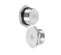 NPT/BSPP/M Male Plug,Waterproof Dustproof 304 Stainless Steel Thread Hex Head Socket Solid Pipe Fitting with Sealing Rubber Ring Outer Hex Head Socket Design 2pcs M30*1.5