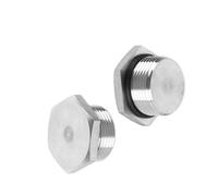 NPT/BSPP/M Male Plug,Waterproof Dustproof 304 Stainless Steel Thread Hex Head Socket Solid Pipe Fitting with Sealing Rubber Ring Anti-Rust,Apply to Water, Air, Oil 2pcs G1-1/2