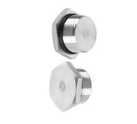 NPT/BSPP/M Male Plug, Waterproof Dustproof 304 Stainless Steel Thread Hex Head Socket Solid Pipe Fitting with Sealing Rubber Ring Professional Grade NPT/BSPP/M 2pcs M30*1.5