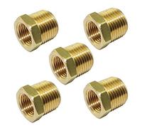 NPT Bushing Brass Hex Reducer Reducing Pipe Adapter Fitting 1/2" NPT Male x 1/4" NPT Female Thread 5pcs