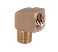 NPT Female to Male Elbow 90 Degree Brass Block Pipe Fitting, Coupler Connector Water 1/4 3/8 1/2inch 1pc(5 pcs,NPT Female to Male_3/8INCH)