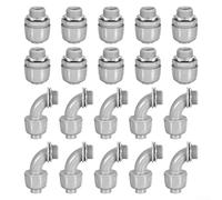 Npt Liquid Tight Connector Pvc Electrical Conduit Fittings Straight And Elbow Set Waterproof Nylon For Indoor Outdoor Hvac Refrigeration Gray 3/8 1/2 3/4 Inch(3/4)