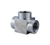NPT Metric Female Thread Tee 3 Way, 304 316 Stainless Steel High Pressure Pipe Fitting Connector 1pc(BSP1/2-BSP1/4(MID))