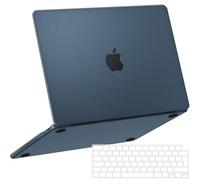 NPUOLS Compatible with MacBook Air 13 inch Case M5 M4 M3 M2 2026 2025-2022 A3449 A3240 A3113 A2681, Thin Matte Hard Shell and Ultra Thin TPU EU Keyboard Cover - Matte Midnight