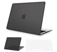 NPUOLS Protective Case for MacBook Air 13.6 Inch 2025 2024 2022 Model M4 A3240 / M3 A3113 / M2 A2681, Thin Matte Hard Shell with Ultra Thin TPU EU Keyboard Cover - Black