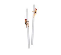 NPW Fireman Straw Drinking Buddies, Reusable Silicone Plastic, 2-Count, Multicolor