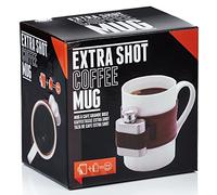 NPW Novelty Coffee Mug Cup Hip Flask Set - Extra Shot Coffee Mug Hello Handsome