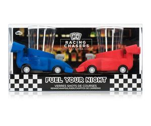 NPW Racing Car Shot Plastic Glasses Set of 2 Red and Blue - Plastic - Red and Blue - Shot Glass