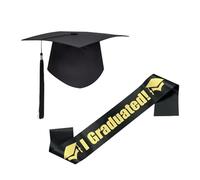 NPXUAMTJ 2025 Graduation Unisex Set With Bachelor Hat And Long Sash Graduation Ceremony Dressingup Accessory For College Graduate Graduation Accessories