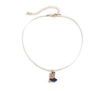 NPXUAMTJ Chain Unique Flag Necklace With Alternative Shaped Pendant For Fashion Conscious Individuals