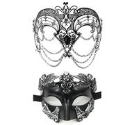 NPXUAMTJ Couple Masquerade Metal Chain Half Face Masquerade Eye For Women Men Masquerade Halloween Cosplay Chain Fringe