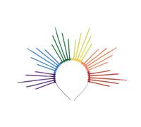 NPXUAMTJ Eye Catching Rainbow Color Headband Party Queen Halos Costume Headwear Adjustable Size Headdress Ornament For Women