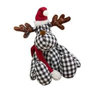 NPXUAMTJ Stylish Checkered Pattern Cloth Deer Plushie Fabric Deer Toy Soft And Sturdy Deer Figurine For Any Party Setting