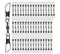 NPYQ 50pc Fishing Lures Hook Connector for Saltwater Freshwater Swivels Bearing Rolling Swivels Fishing Tackle