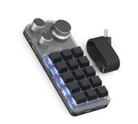 NPYQ Programming Macro Customizable 15Keys 3 Knob Keyboard Copy Pastes Mini Button Gaming Keypad Mechanical Macropad Compact Design Keyboard