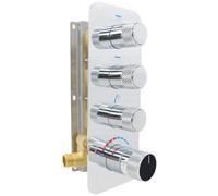 NPYSVSSS Push Button 3 Way Thermostatic Shower Diverter Mixing Smart Control Valve Multi-Function Diverter with Independent Controls,Polished chrome