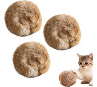 NQBXYKX Rabbit Fur Ball Cat Toy, Soft Fluffy Cat Toy Ball, Interactive Plush Catnip, Exercise Training Chasing, Soft and Comfortable, Washable