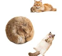 NQBXYKX Rabbit Fur Ball Cat Toy, Soft Fluffy Cat Toy Ball, Interactive Plush Catnip, Exercise Training Chasing, Soft and Comfortable, Washable
