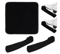 NQEUEPN 1 Pair Ice Skate Guards, Ice Blade Guard Protector with Towel Hockey Figure Skates Guards Ice Skate Accessories for Kids Adult Teens Women Men Boys Girls (Black)