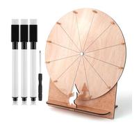 NQEUEPN 11.4 Inch Wedding Game Spinning Wheel, Wooden Prize Wheel Spinner Erasable Spin The Wheel Game with Stand Roulette Wheel for Wedding Engagement Party school Family Games Baby Shower