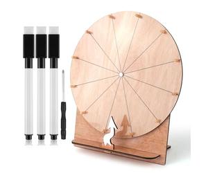 NQEUEPN 11.4 Inch Wedding Game Spinning Wheel, Wooden Prize Wheel Spinner Erasable Spin The Wheel Game with Stand Roulette Wheel for Wedding Engagement Party school Family Games Baby Shower