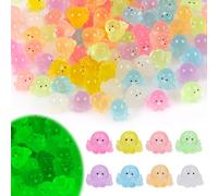 NQEUEPN 120pcs Luminous Mini Resin Octopus, Glow in the Dark Octopus Miniature Octopus Figurines Tiny Octopus Figures Small Resin Octopus for DIY Crafts Birthday Gift Dollhouse Decor (8 Colors)