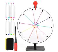 NQEUEPN 12in Spinning Roulette Wheel, 10 Slots Editable Funny Tabletop Spinner with Heavy Stand Roulette Wheel for Fortune Spinning Game Party Carnival Trade Show Holiday Activities