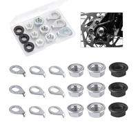 NQEUEPN 18pcs Bike Wheel Axle Nut and Bicycle Hub Safety Washer Kit, M8 M9.5 M10 Bicycle Hub Flanged Axel Nut Bike Parts for Mountain Bike Front & Rear Wheel Axle