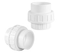 NQEUEPN 2 Pack PVC Union Fittings, PVC Hose Adapter (Socket x Socket) 2 Inch Slip Union Coupling Schedule 40 PVC Pipe Connector Suitable for Swimming Pool and Outdoor Plumbing Applications