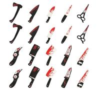NQEUEPN 20pcs Halloween Charms, Fake Bloody Knife Charms Mini Acrylic Knives Pendants Halloween Horror Charms for Jewelry Making DIY Necklaces Bracelets Earrings