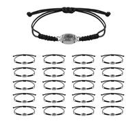 NQEUEPN 20pcs Rugby Bracelet, Adjustable Braided Sports Rope Rugby Bracelet Charms Rugby Bracelet with Rugby Pendant Decoration for Teens Girls Boys Men Women Team Players