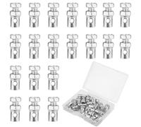 NQEUEPN 20pcs Universal 1/8" Throttle Brake Cable Ends, Go Kart Throttle Cable Stops Locks Bicycle Brake Cable Crimp Ends for Bike Motorcycles Scooters Lawn Mowers Tractors (Silver)
