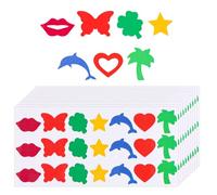 NQEUEPN 210pcs Multicolored Cute & Playful Tanning Stickers for Skin, Heart, Lip, Star, Butterfly Patterns, Sunbed, Summer Vacation, Beach