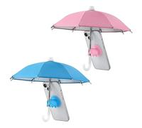NQEUEPN 2pcs Cell Phone Umbrella, Glare Blocking Phone Shade Multifunctional Phone Umbrella with Piggy Suction Cup Cute Pig Phone Holder Sun Shade Cover (Pink, Blue)
