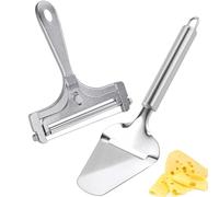 NQEUEPN 2pcs Cheese Slicer Kit, Stainless Steel Wire Cheese Cutter & Cheese Shaver Cheese Slicer Handheld Non-Stick Cheese Plane Butter Food Slicer for Block Cheese Butter
