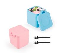 NQEUEPN 2pcs Dips Containers with Lids, 4oz Silicone Salad Dressing Container Leakproof Condiment Containers Sauce Cups for Kids School Lunch Picnic Travel, Fits Most Bento Box To Go with 2 Brushes