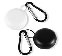 NQEUEPN 2pcs Ear Plug Carrying Case, Potable Round Earplug Small Storage Loop Earphone Box Headhone Pouch with Carabiner Mini Earbud Organizer Holder for Travel Business Trip (Black, White)
