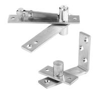 NQEUEPN 2pcs Heavy Duty Stainless Steel Invisible Pivot Hinges, 180 Degree Rotation, Silver, 220 Pounds Capacity, Door Mount, 2 Count